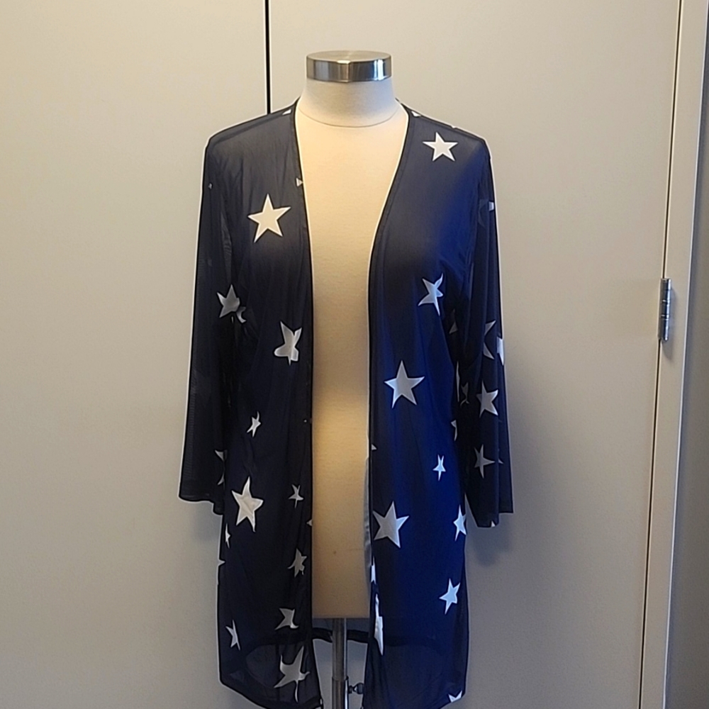 Sheer Navy White Stars Cardigan